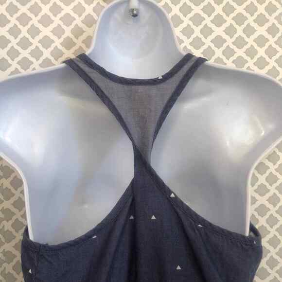Adidas frayed bottom chambray twist racerback tank Top Women’s Size S Small - Picture 4 of 6